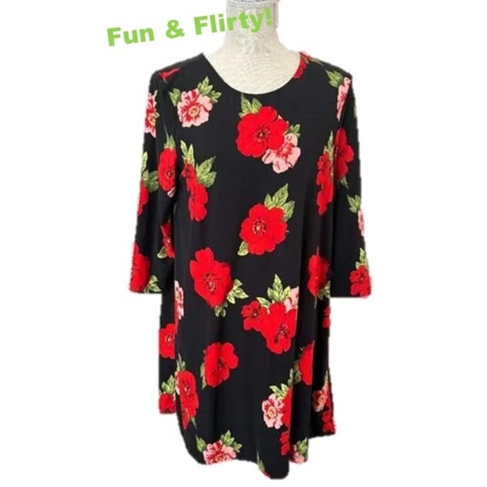 BOBBIE BROOKS Floral Dress with Keyhole Back - M